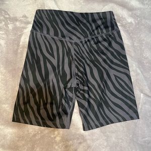 Nike tight shorts purple and black zibra print
